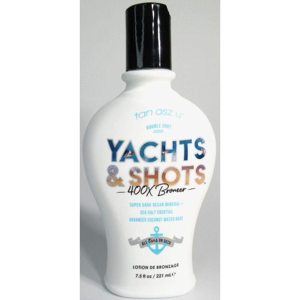 Yachts‎ & Shots Tan ASZ U Tanning Bed Lotion 7.5 oz Double Shot 400X Bronzer